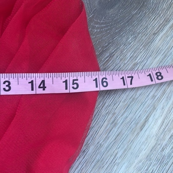Samila and Co dress red full length low neck, mesh, size 4 Balletcore - Picture 9 of 12